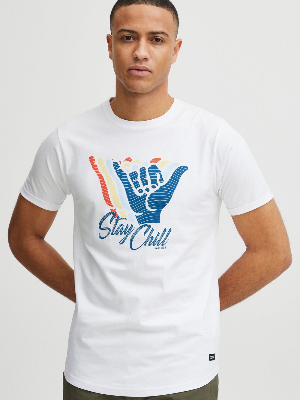 Indicode T-Shirt Herren Baumwolle bedruckt