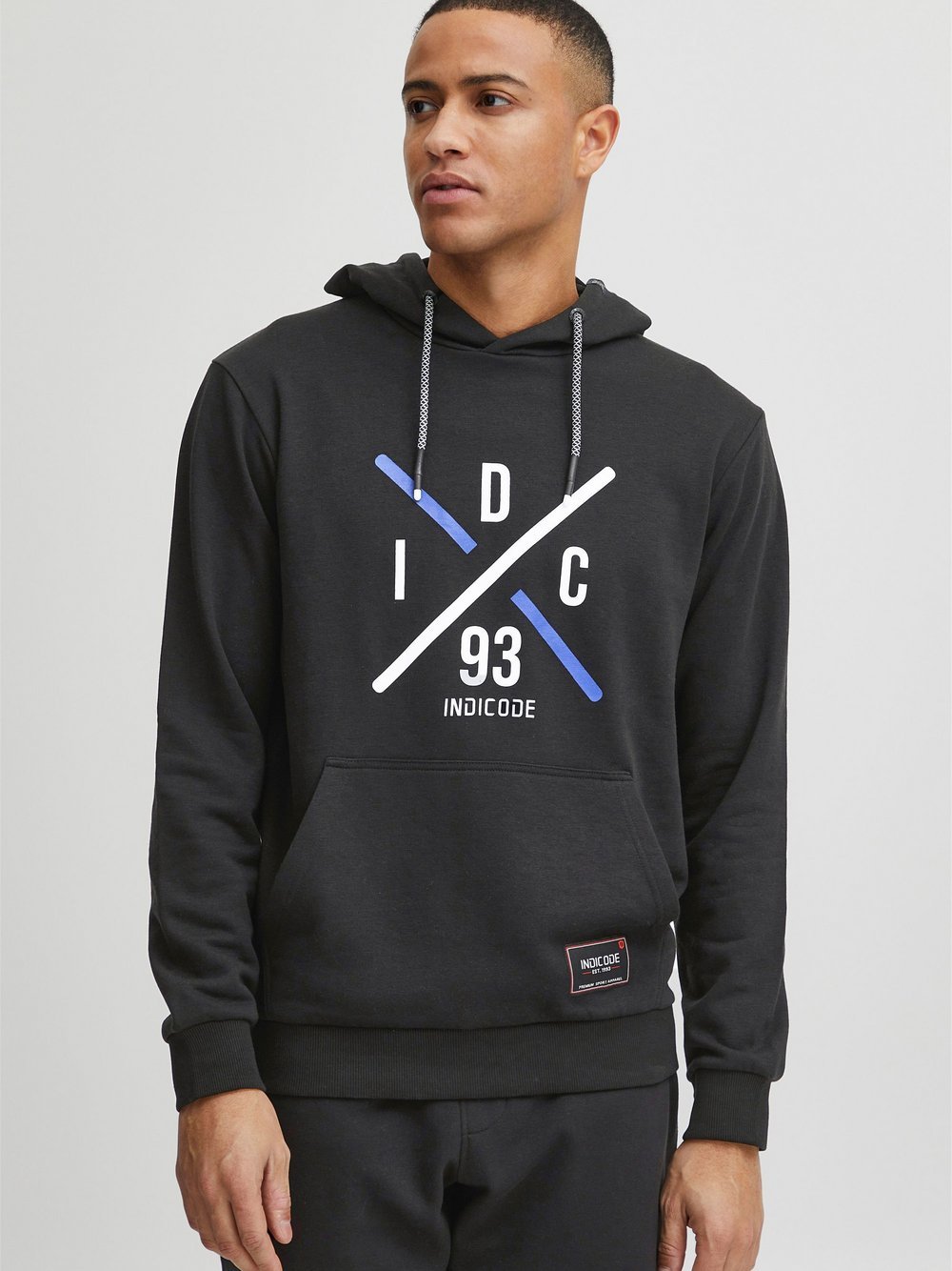 Indicode Hoodie Herren Baumwolle bedruckt