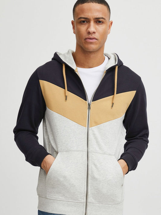 Indicode Kapuzensweatjacke Herren Baumwolle gemustert