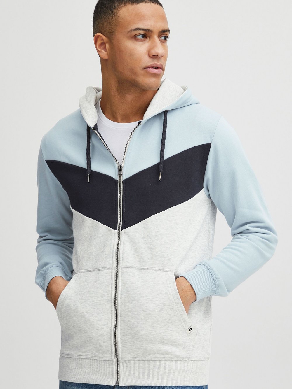 Indicode Kapuzensweatjacke Herren Baumwolle gemustert