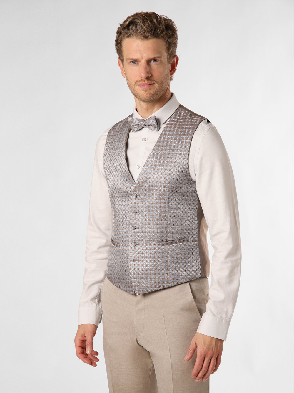 Wilvorst Baukasten-Weste Herren Regular Fit gemustert
