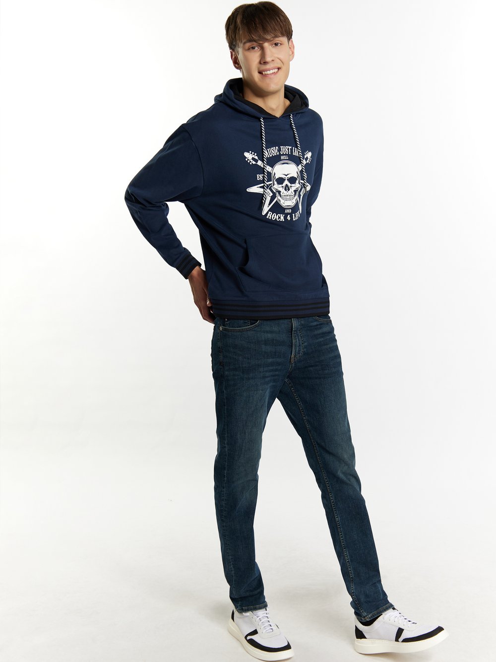 Mo Kapuzenpullover Herren Baumwolle gemustert