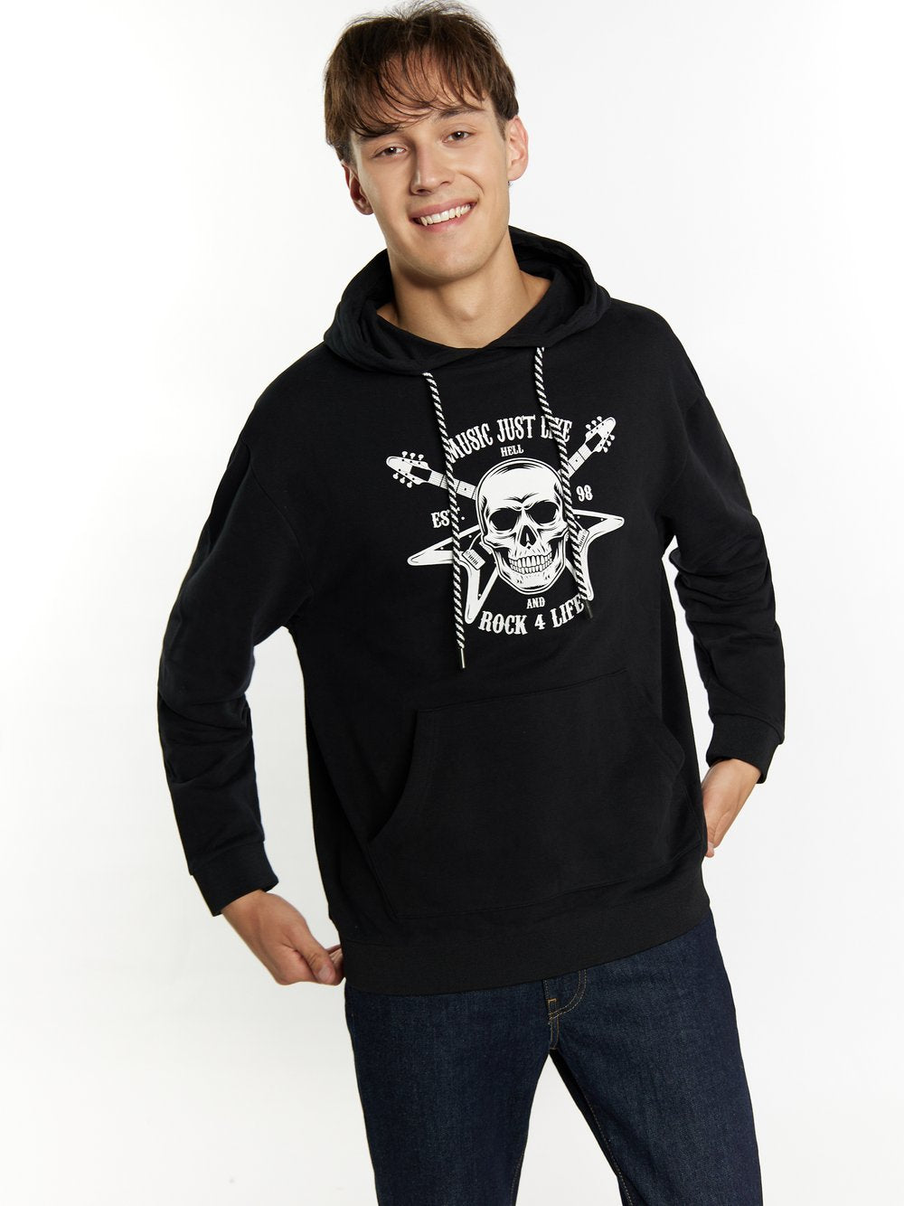 Mo Kapuzenpullover Herren Baumwolle gemustert