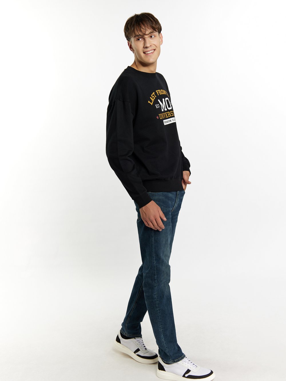 Mo Sweatshirt Herren Baumwolle gemustert