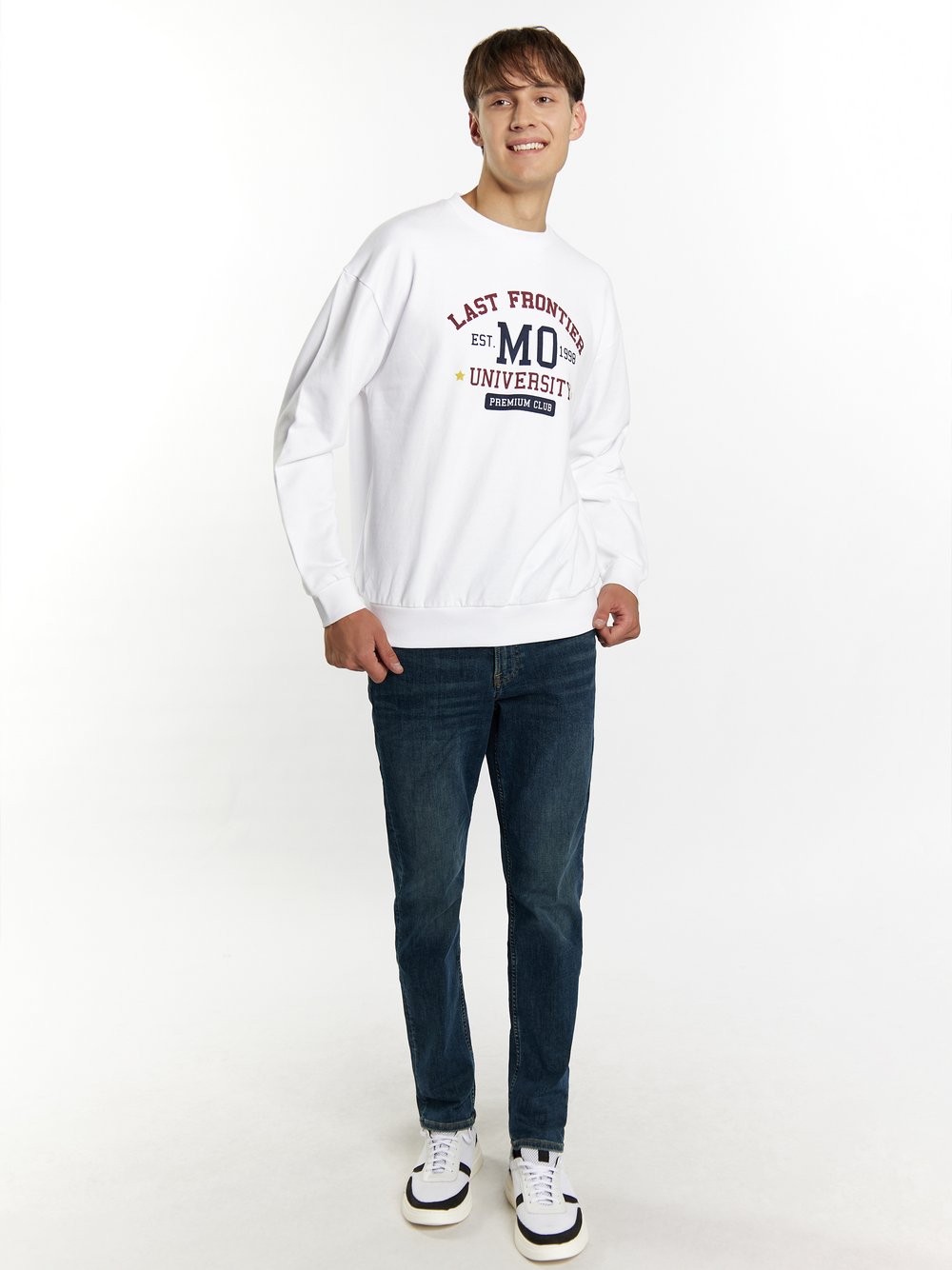 Mo Sweatshirt Herren Baumwolle gemustert