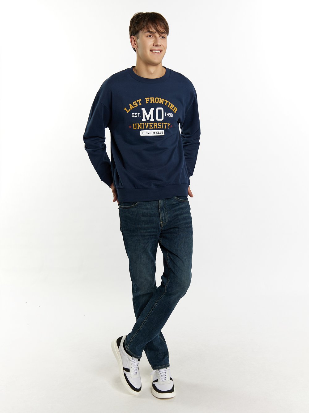 Mo Sweatshirt Herren Baumwolle gemustert