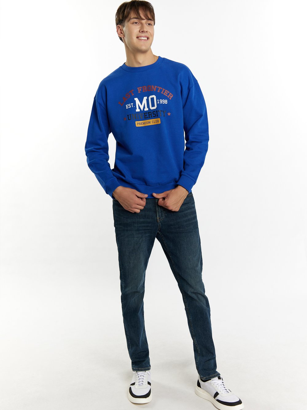 Mo Sweatshirt Herren Baumwolle gemustert
