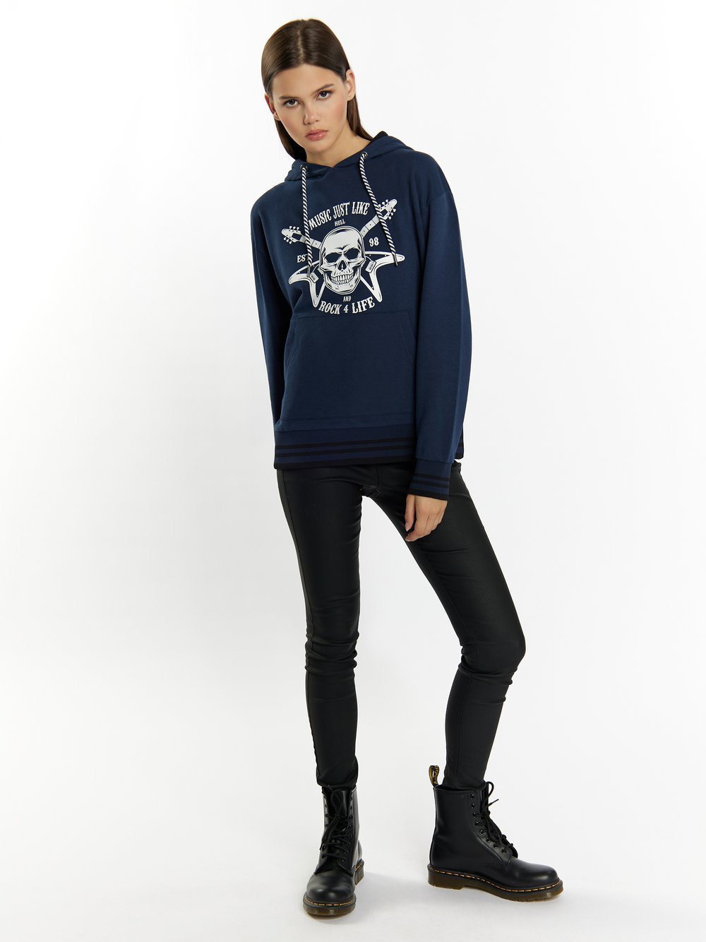 MyMo Kapuzenpullover Damen Baumwolle bedruckt
