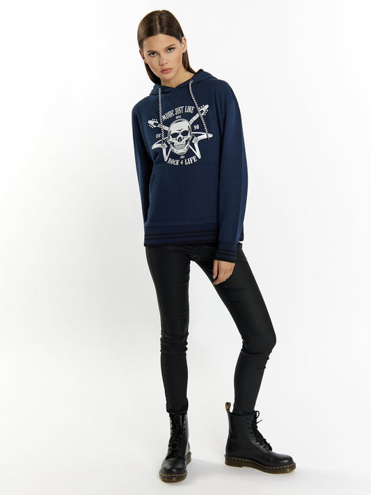 MyMo Kapuzenpullover Damen Baumwolle bedruckt