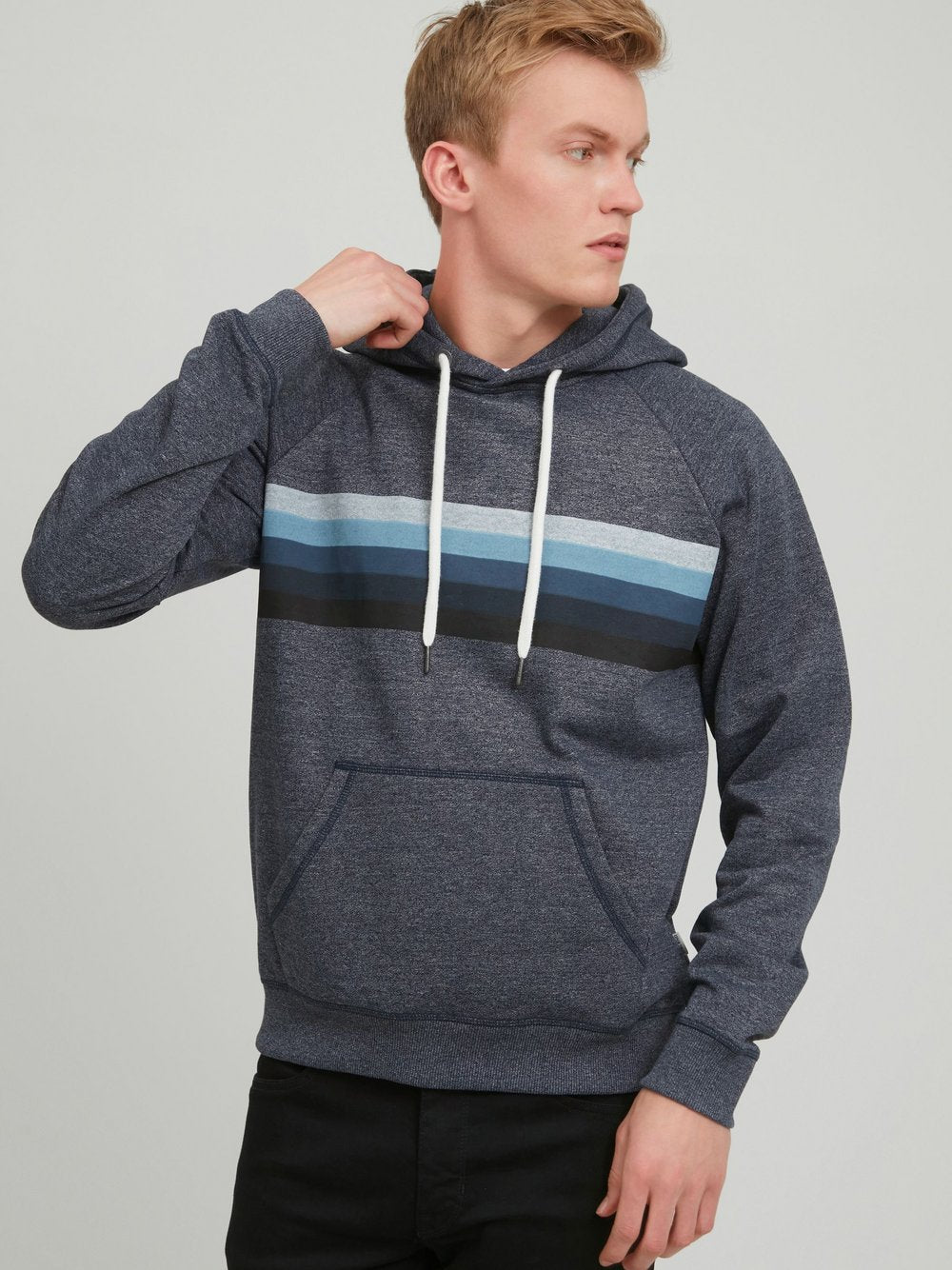 Indicode Hoodie Herren Baumwolle bedruckt