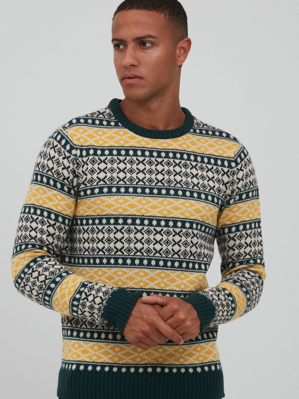 Indicode Strickpullover Herren Baumwolle meliert