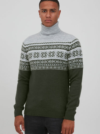 BLEND Weihnachtspullover Herren gemustert