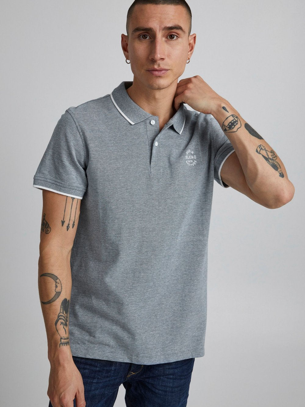 BLEND Poloshirt Herren Baumwolle