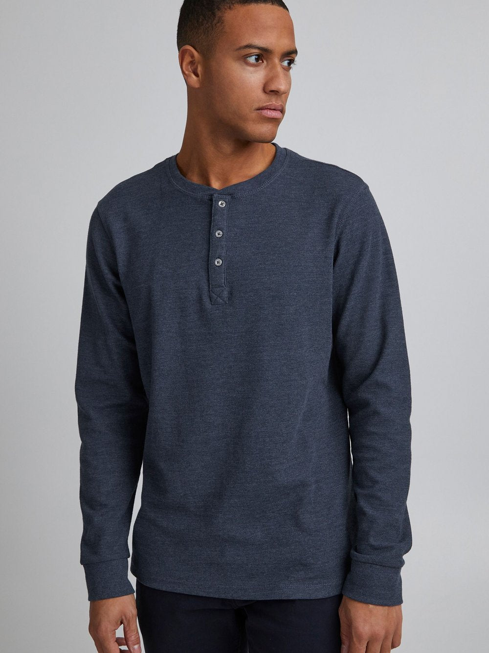 Indicode Langarmshirt Herren Baumwolle gemustert