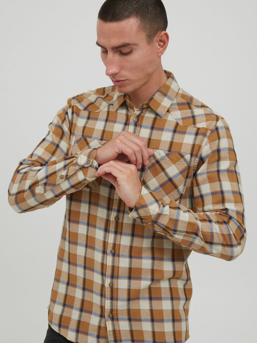 Indicode Langarmhemd Herren Regular Fit gestreift