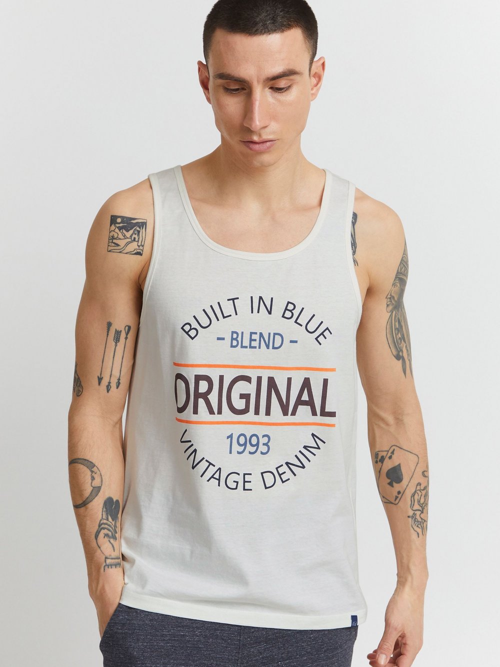 Solid Tanktop Herren Baumwolle bedruckt