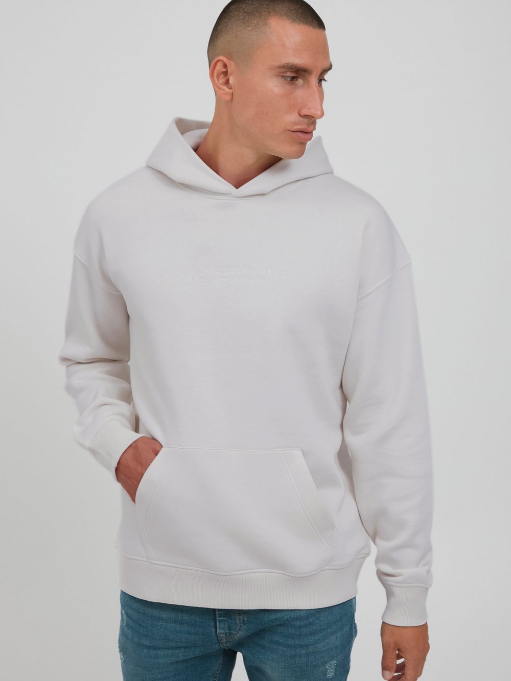 Indicode Hoodie Herren Baumwolle bedruckt