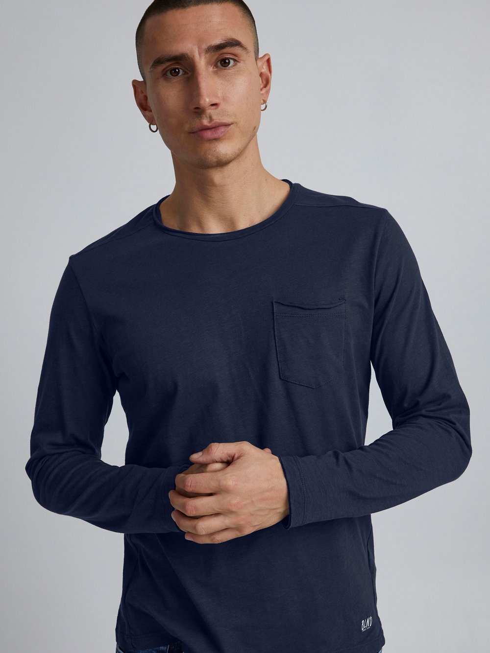 Indicode Langarmshirt Herren Baumwolle gemustert