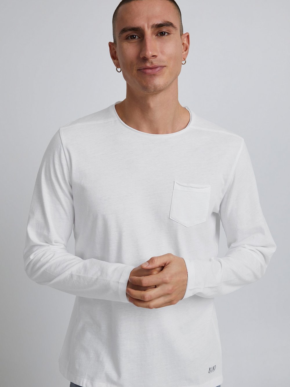 Indicode Langarmshirt Herren Baumwolle gemustert