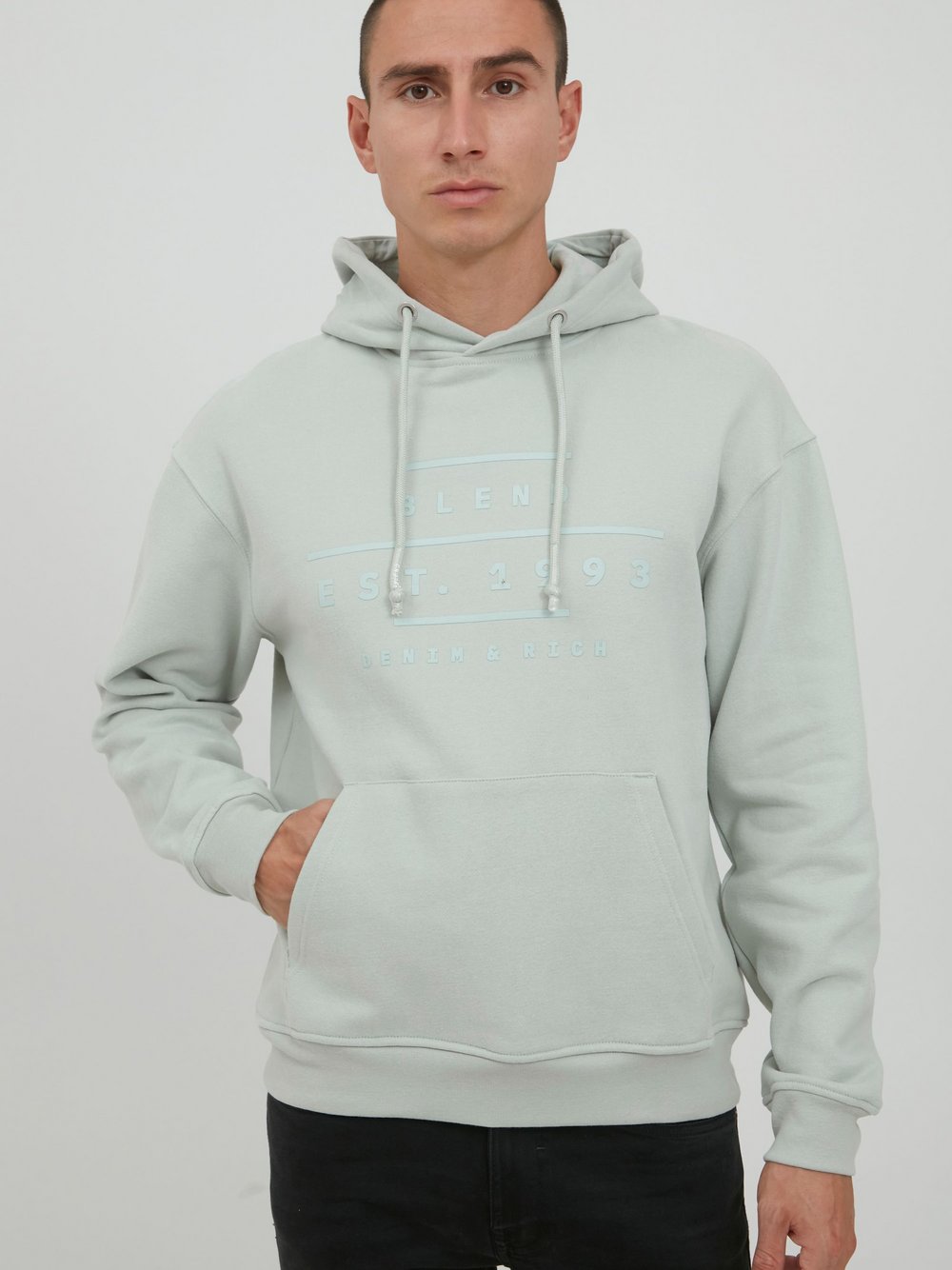 Indicode Hoodie Herren Baumwolle bedruckt