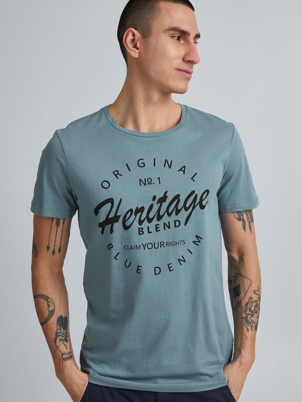 Indicode T-Shirt Herren Baumwolle bedruckt