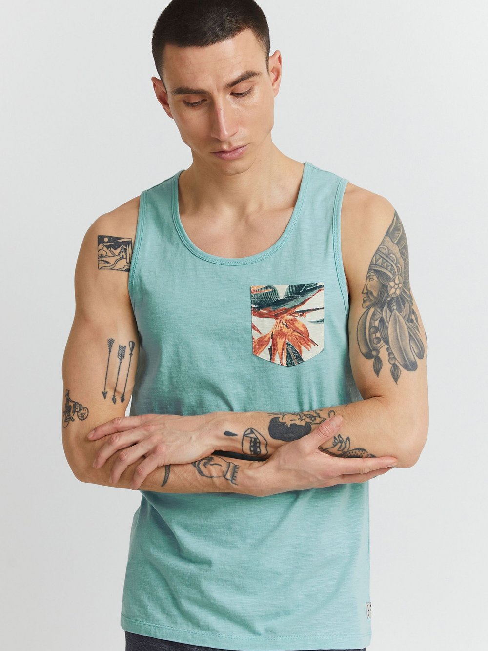 Solid Tanktop Herren Baumwolle bedruckt