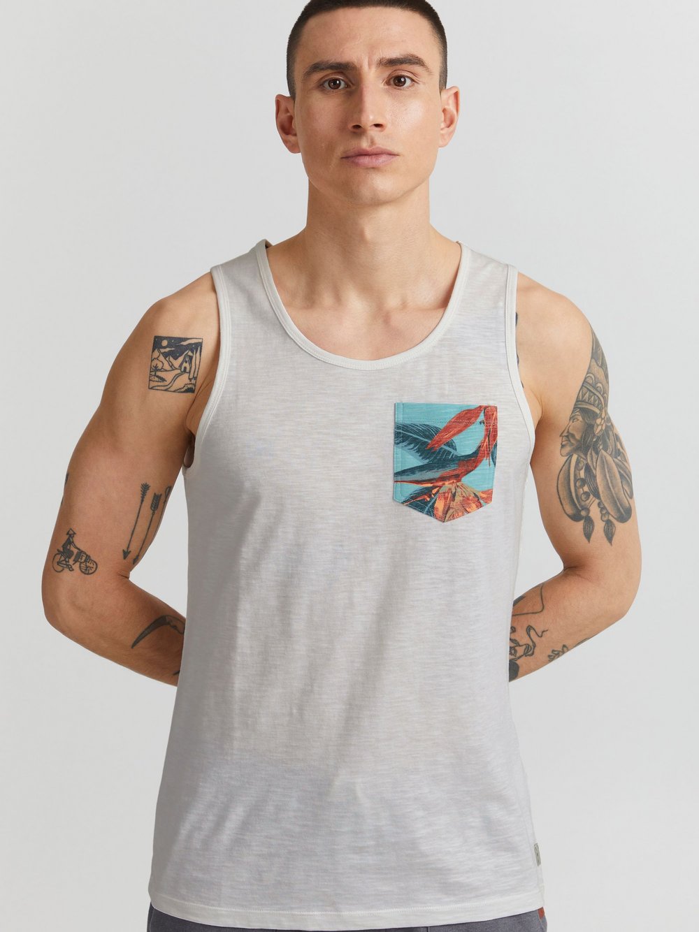 Solid Tanktop Herren Baumwolle bedruckt