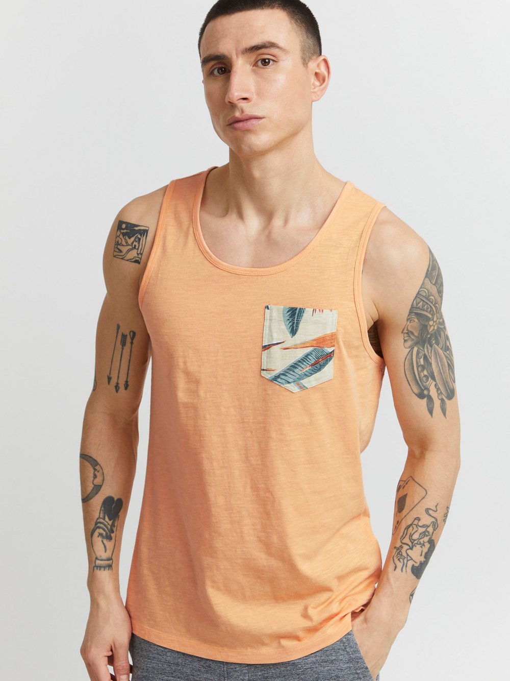 Solid Tanktop Herren Baumwolle bedruckt