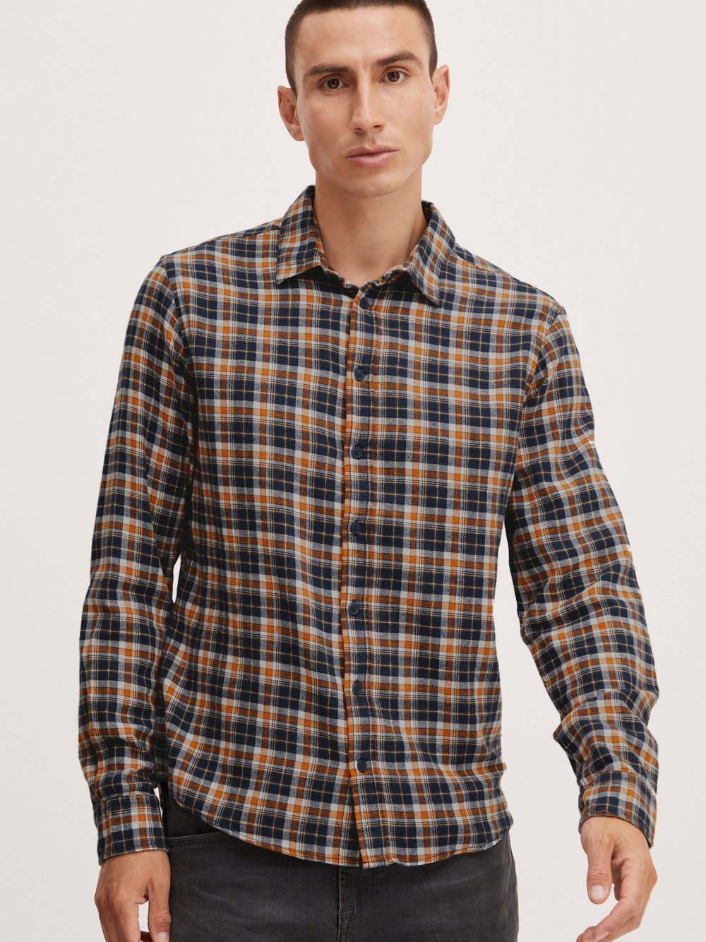 Indicode Langarmhemd Herren Regular Fit gestreift