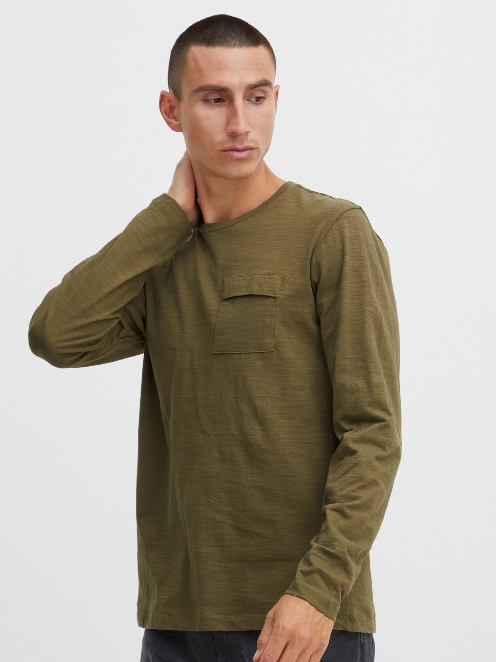 Indicode Langarmshirt Herren Baumwolle gemustert