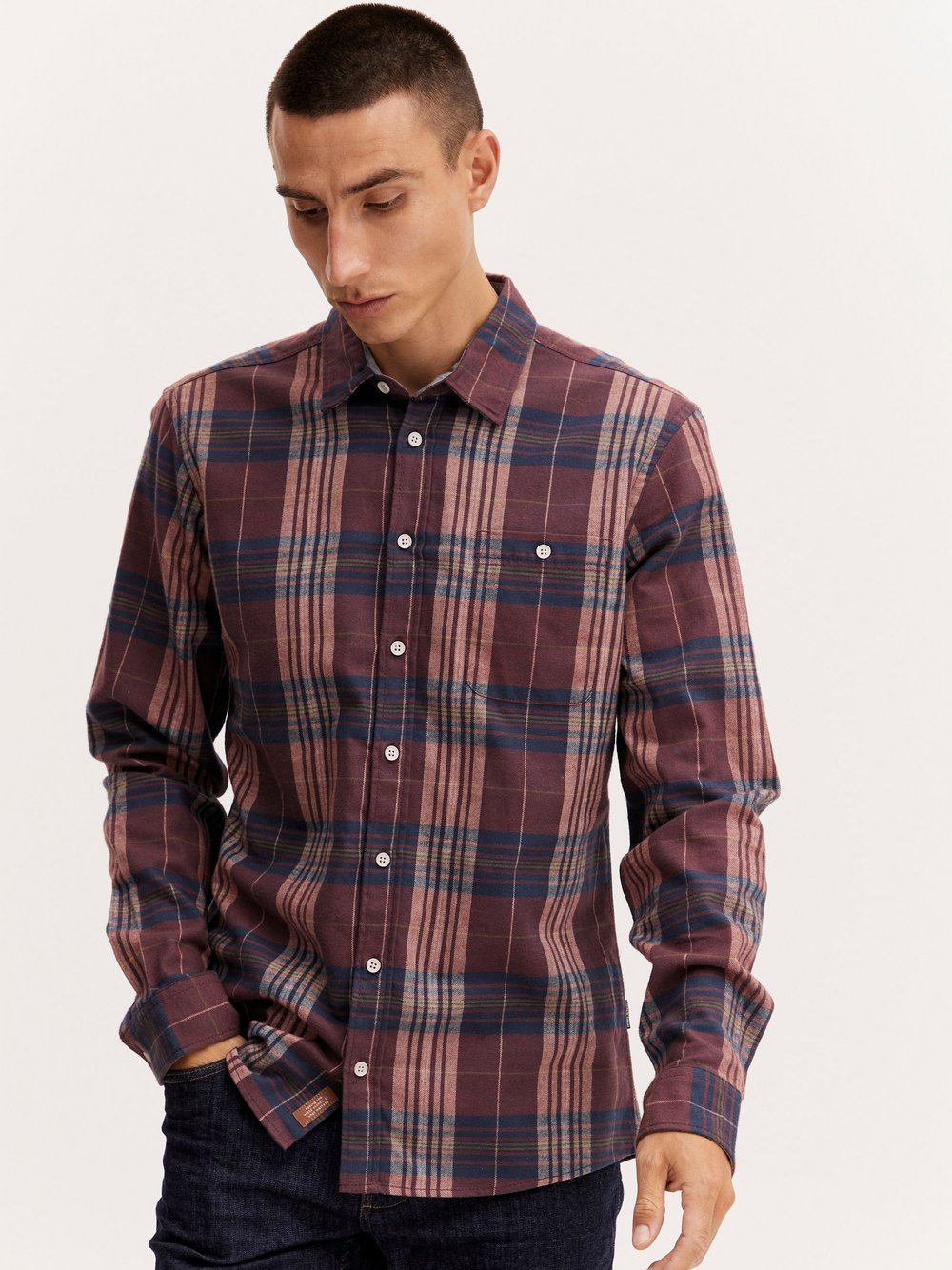 Indicode Langarmhemd Herren Regular Fit gestreift