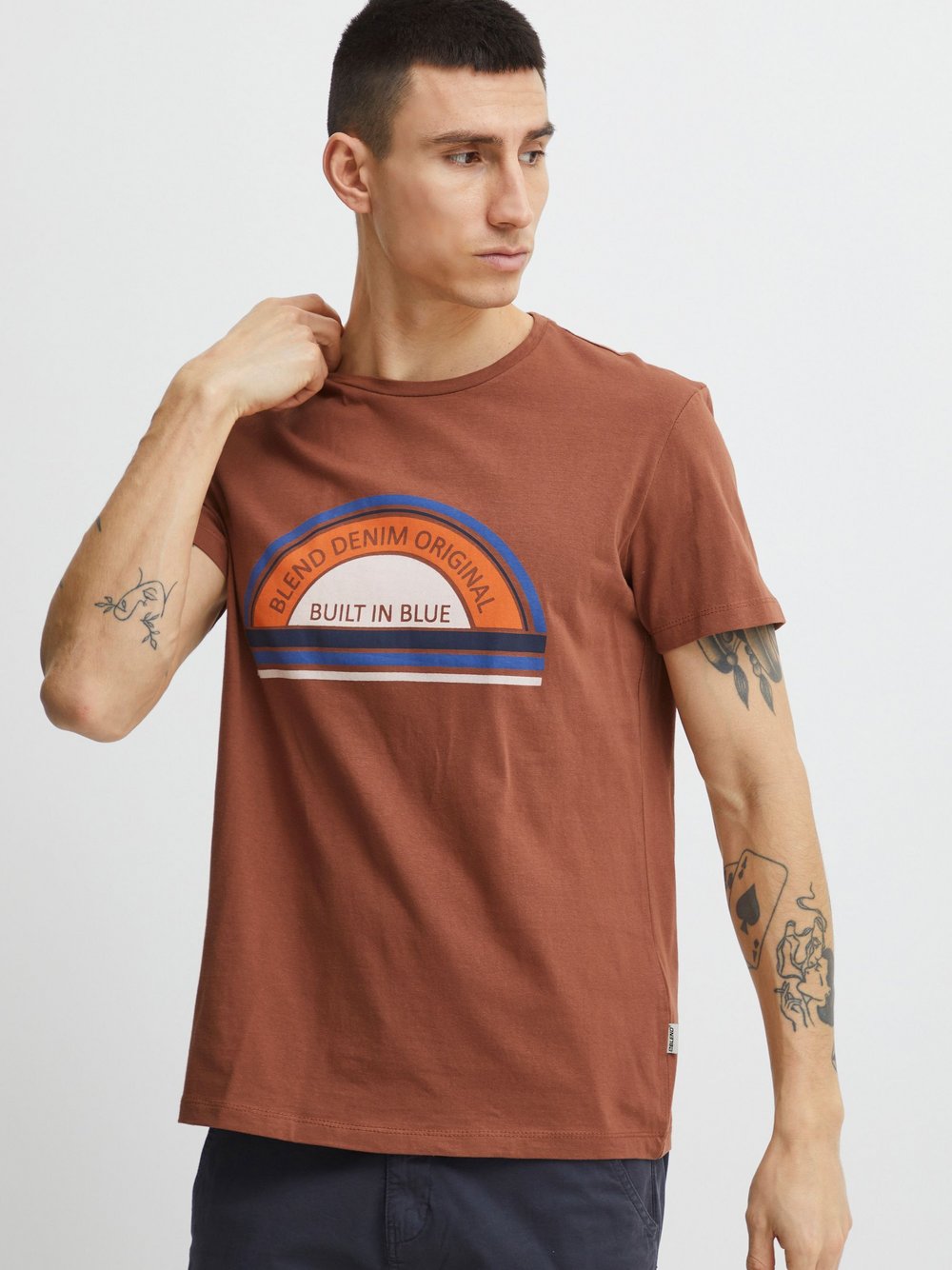 Indicode T-Shirt Herren Baumwolle bedruckt