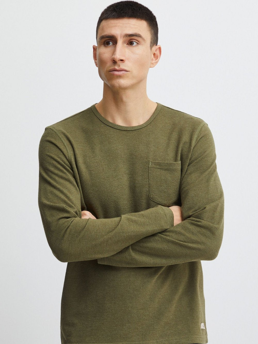 Indicode Langarmshirt Herren Baumwolle gemustert