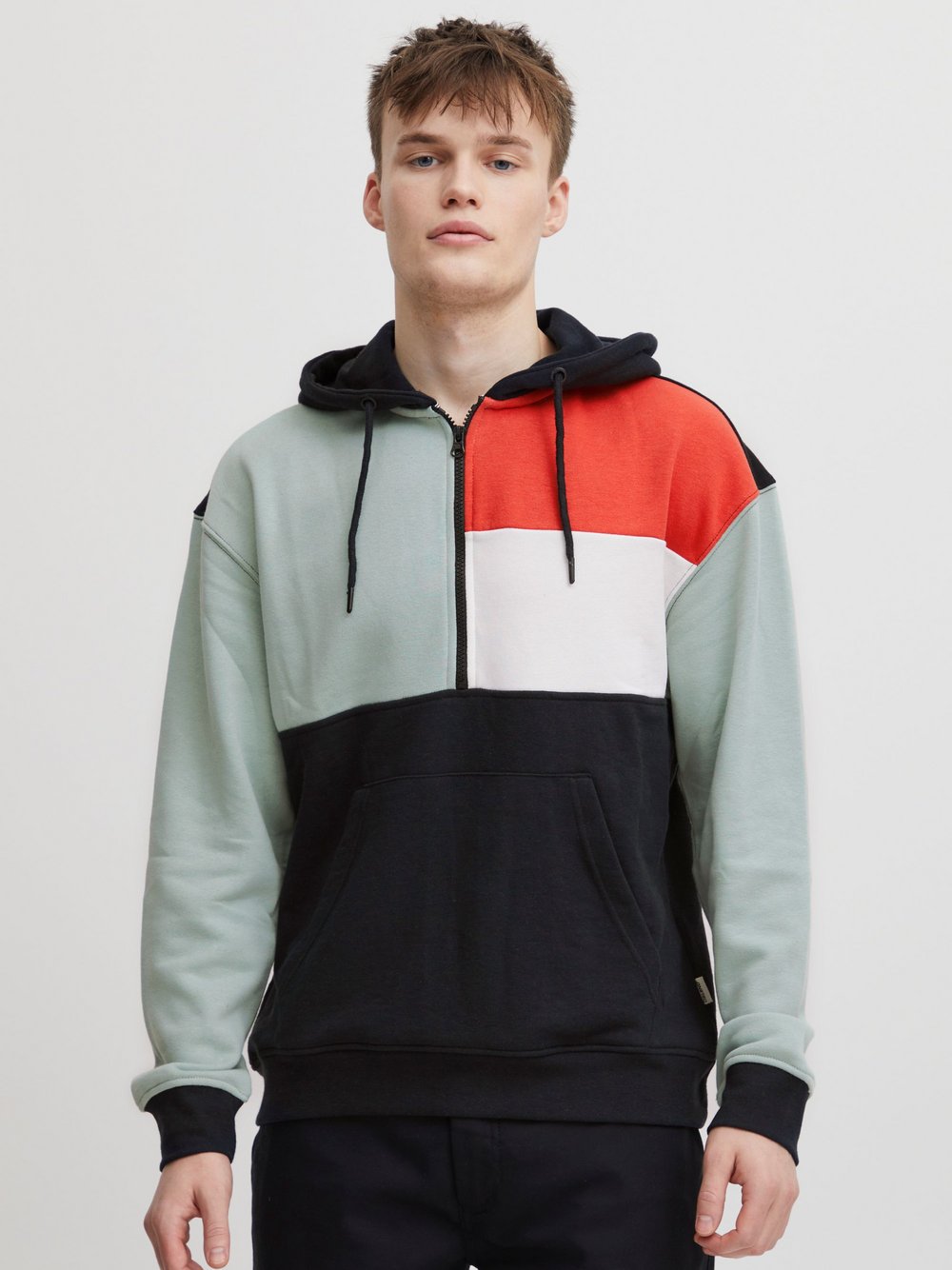 BLEND Kurzarmhemd Herren Regular Fit Viskose gemustert