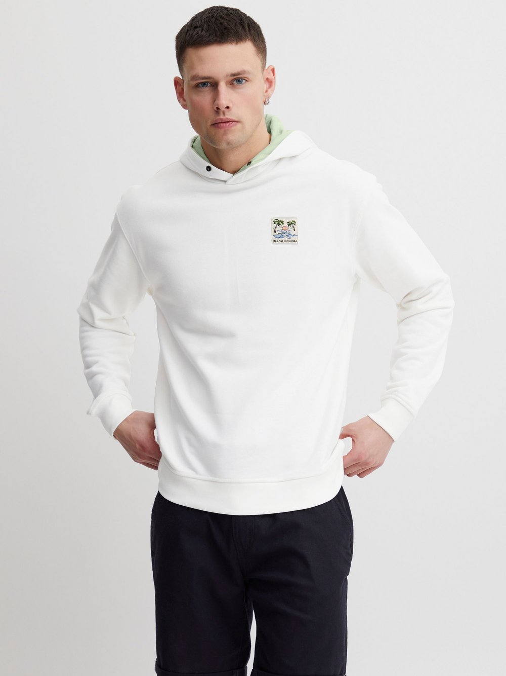 Indicode Hoodie Herren Baumwolle bedruckt