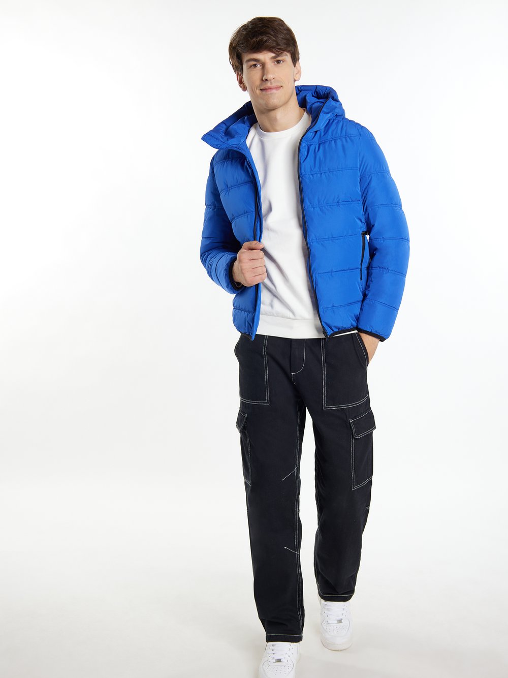 Mo Wattierte Winterjacke Herren gemustert