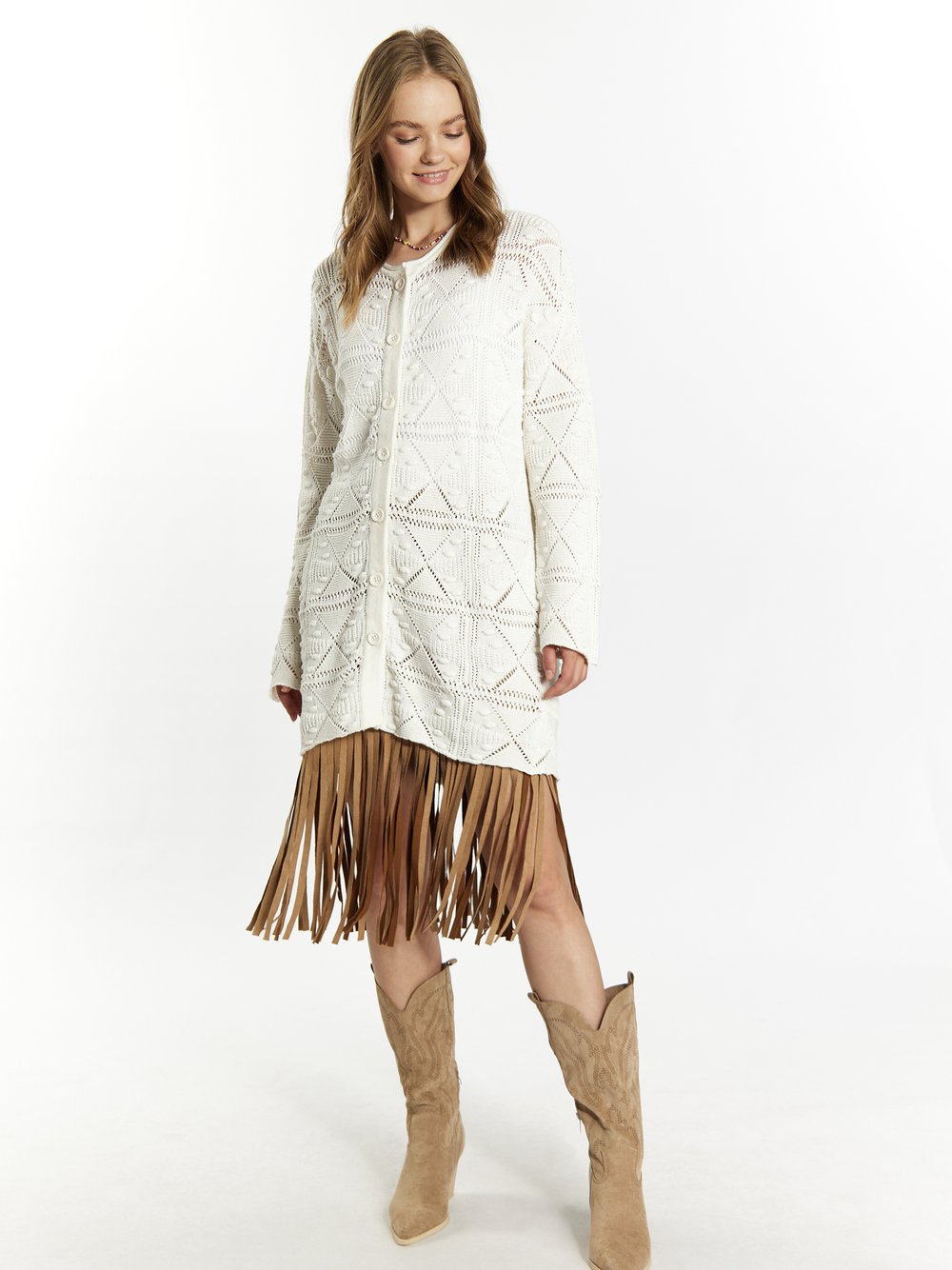IZIA Langer Cardigan Damen Baumwolle