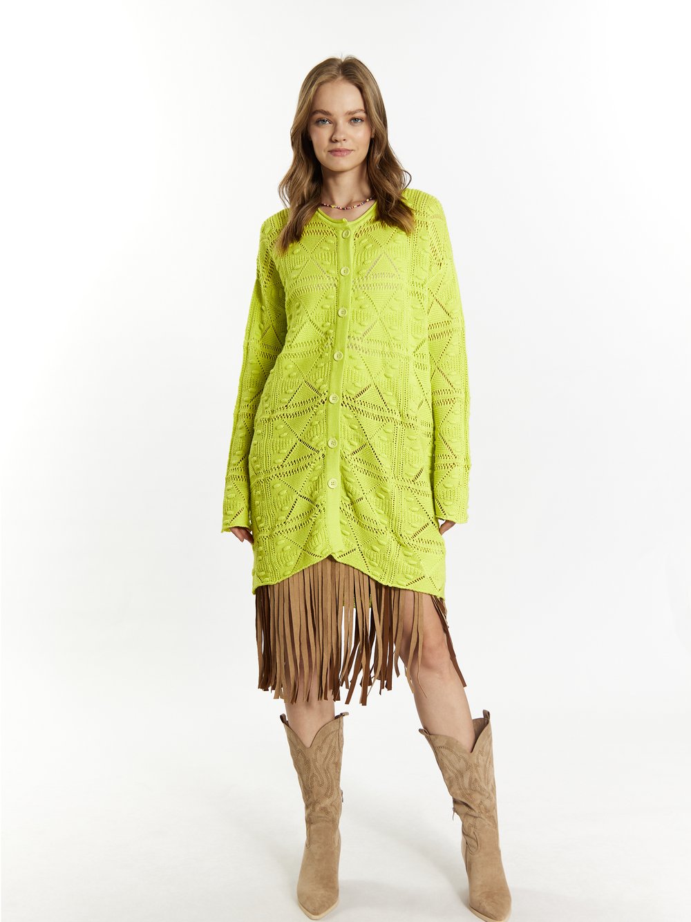 IZIA Langer Cardigan Damen Baumwolle