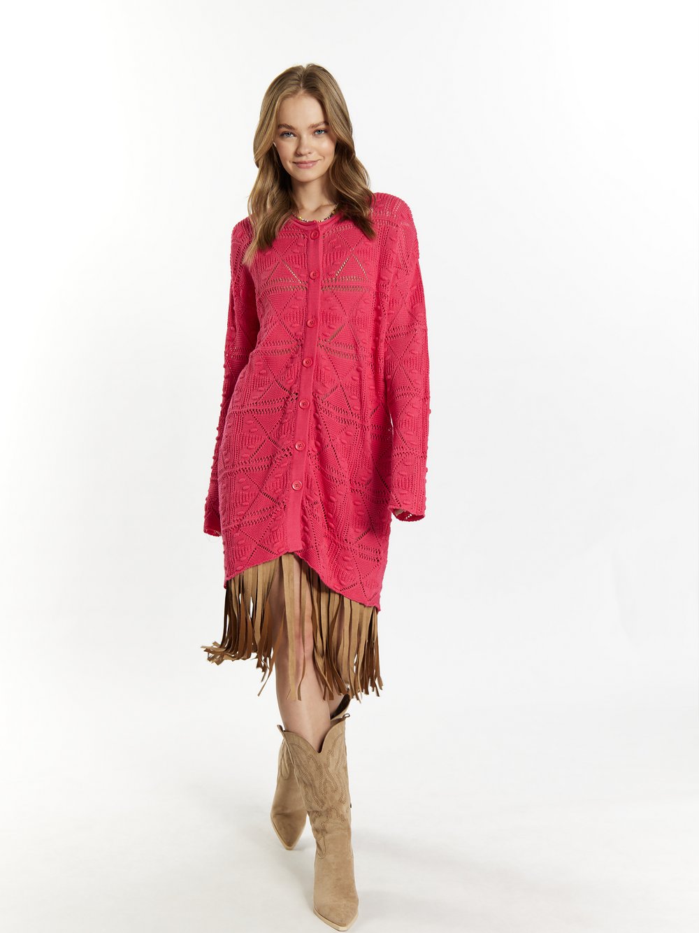 IZIA Langer Cardigan Damen Baumwolle