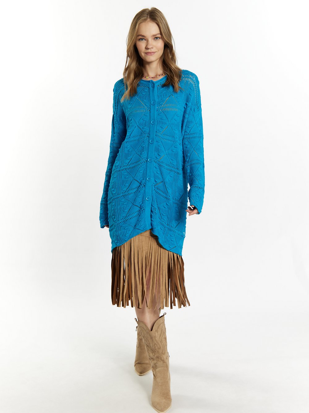 IZIA Langer Cardigan Damen Baumwolle