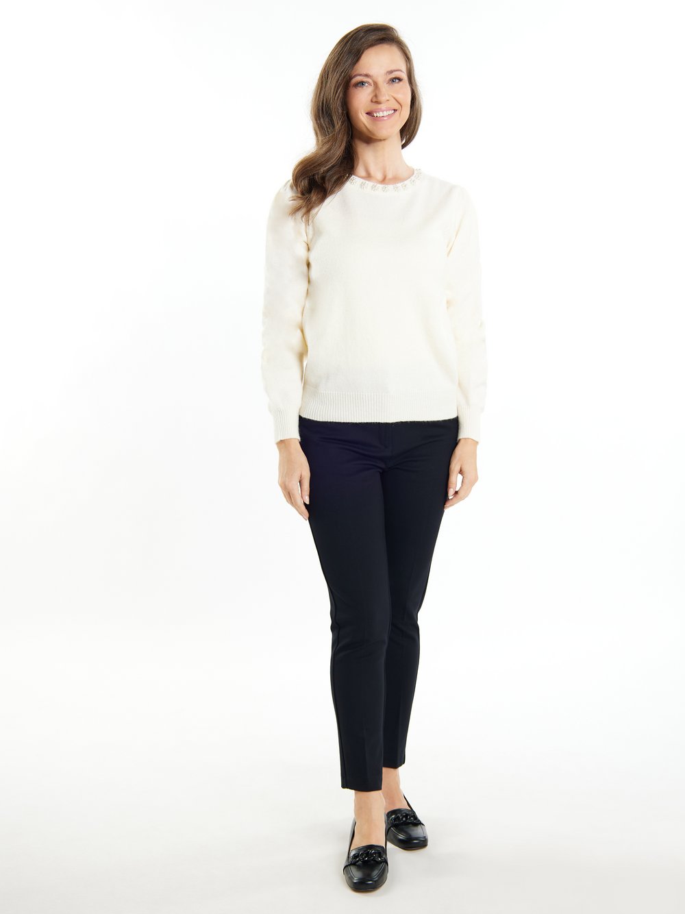 Usha Pullover mit Perlen Damen Polyamid