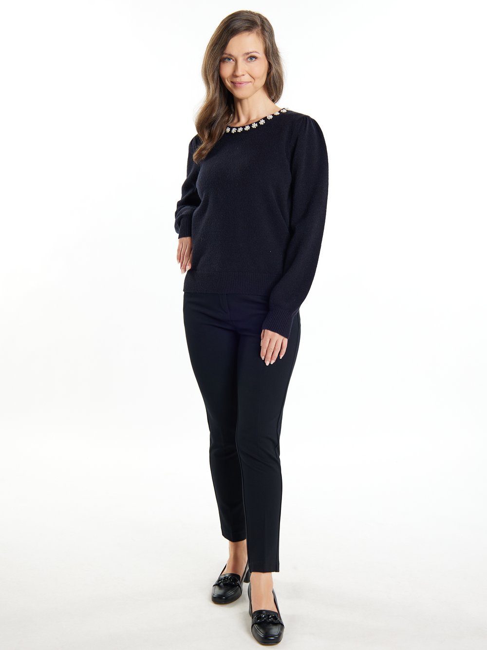 Usha Pullover mit Perlen Damen Polyamid