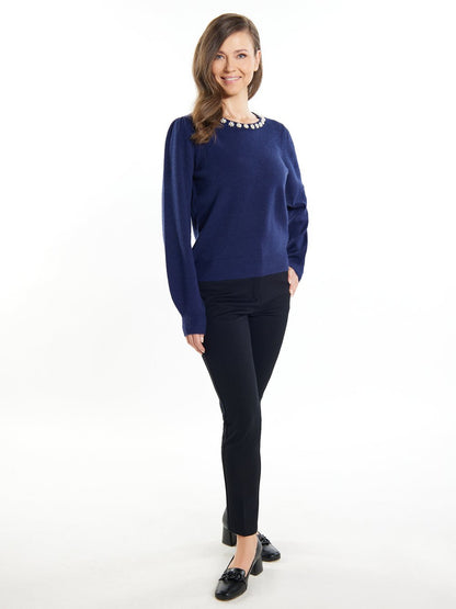 Usha Pullover mit Perlen Damen Polyamid