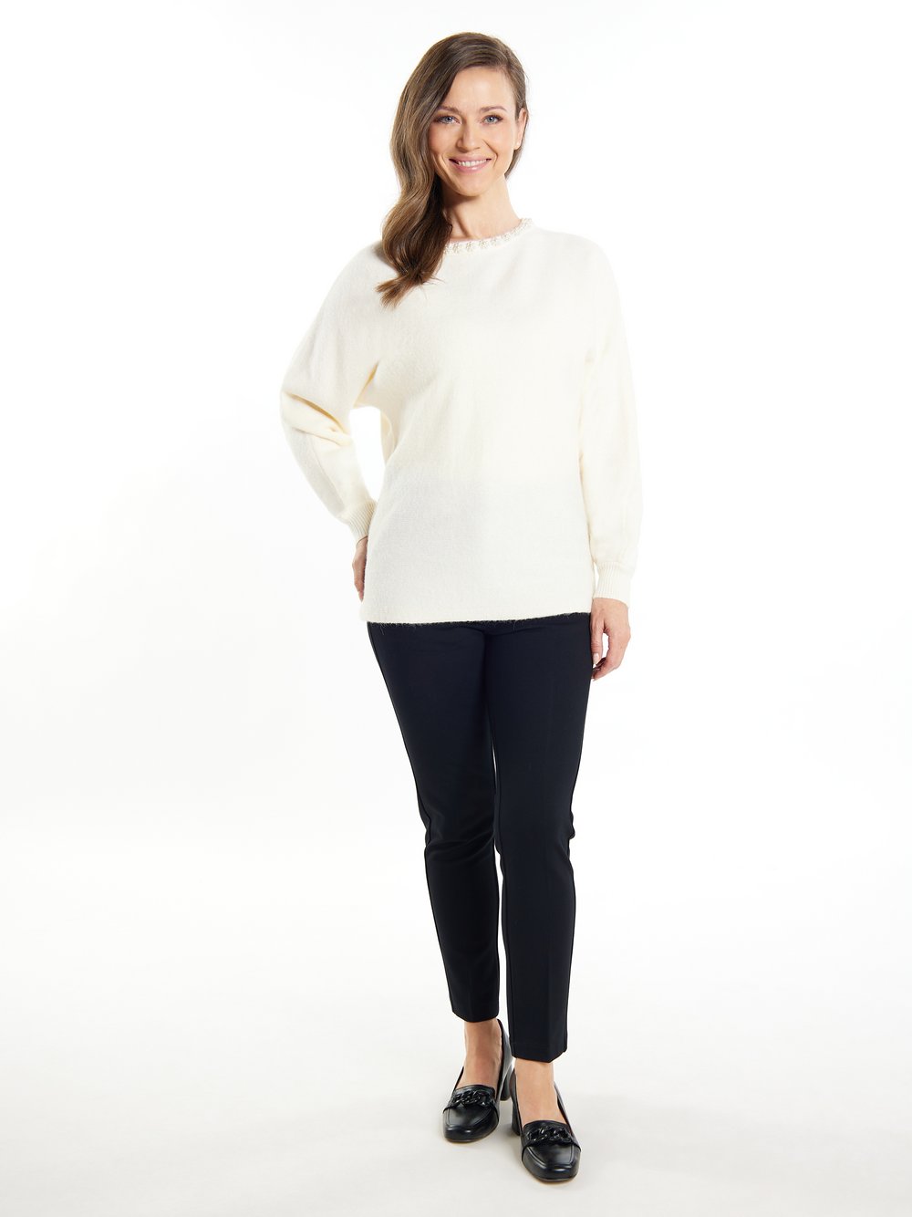 Usha Pullover mit Perlen Damen Polyamid
