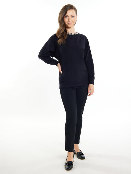 Usha Pullover mit Perlen Damen Polyamid