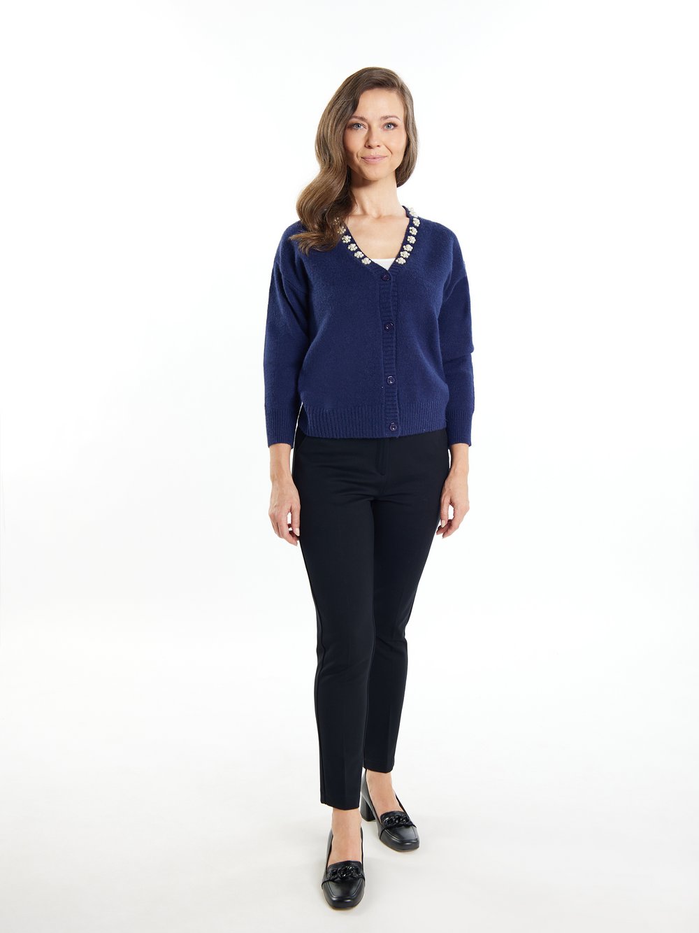 Usha Strickjacke mit Perlen Damen Polyamid