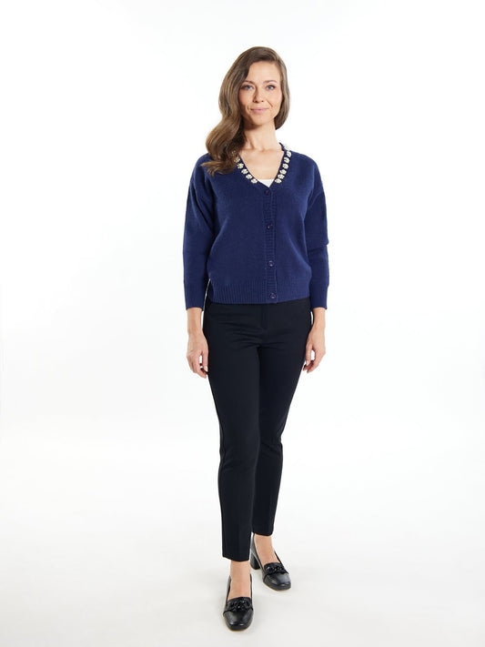 Usha Strickjacke mit Perlen Damen Polyamid