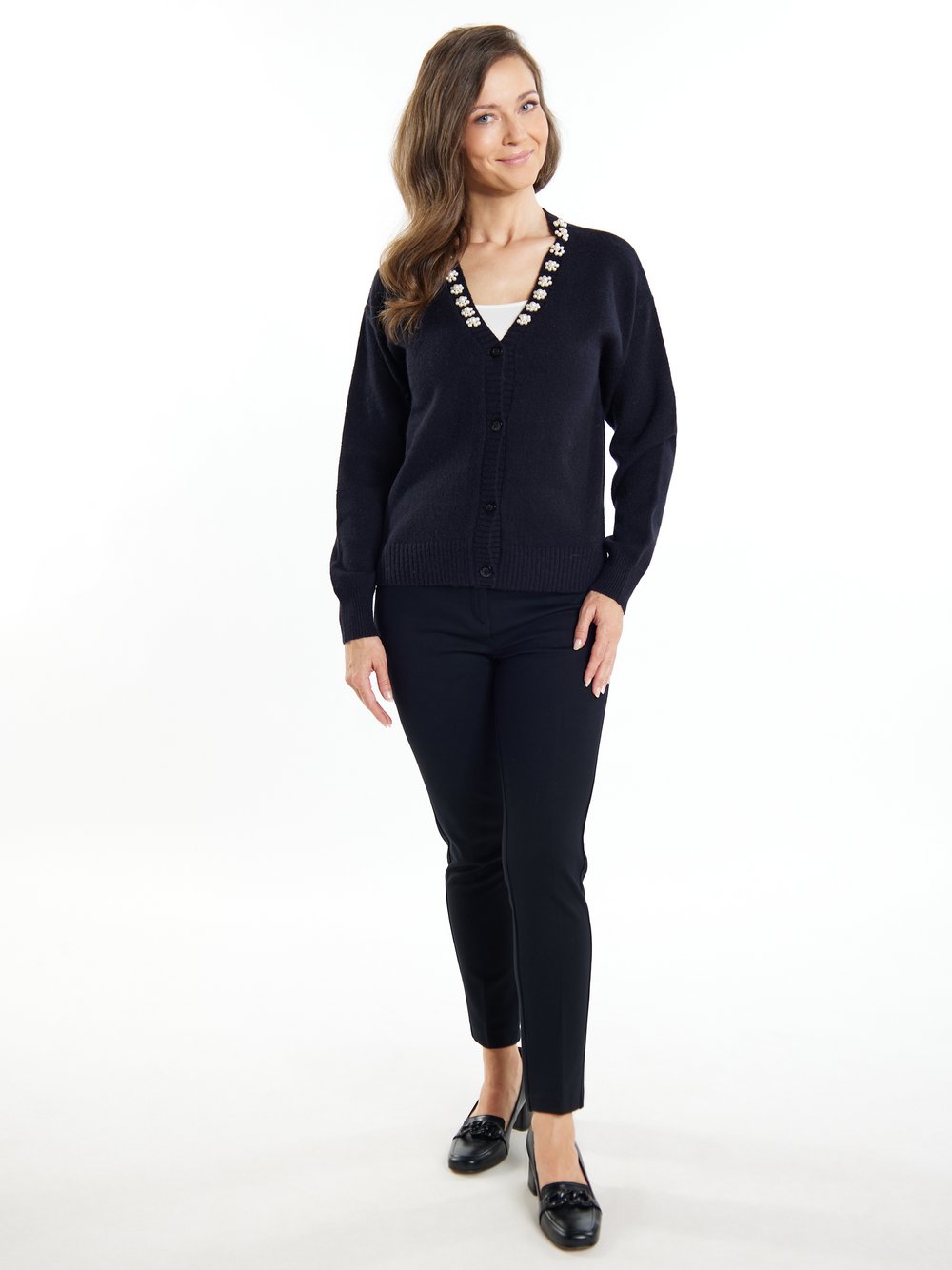 Usha Strickjacke mit Perlen Damen Polyamid