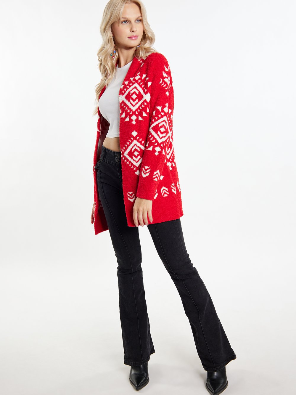 IZIA Strickjacke Damen gemustert