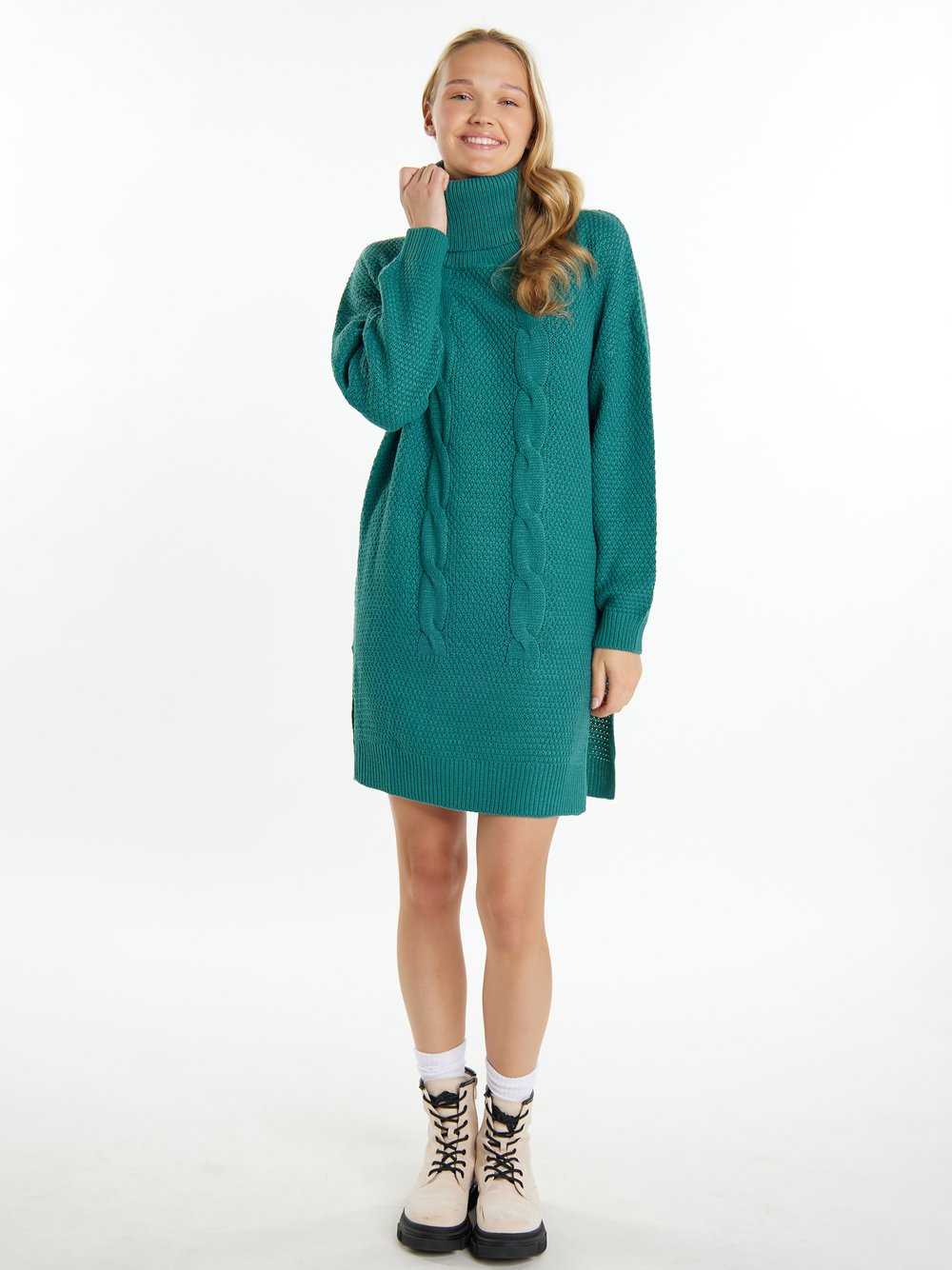 MyMo Strickkleid Damen strukturiert